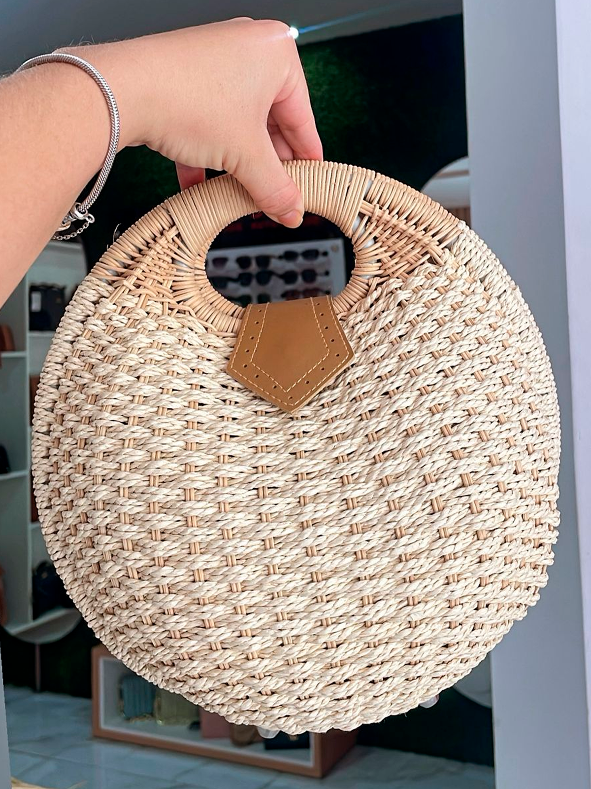Bolsa Praia Redonda em Palha Natural