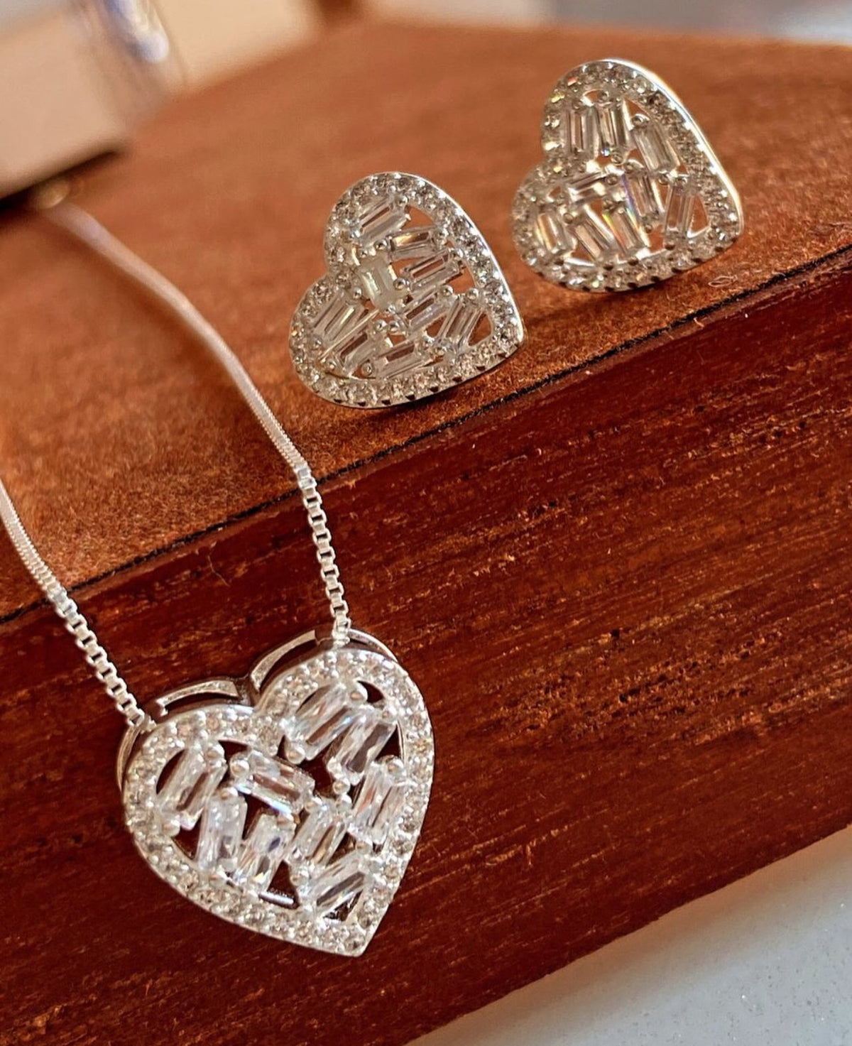 Conjunto Coração Cravejado